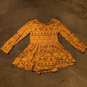 Little Sleepies Yellow and Orange Patterned Kids Dress